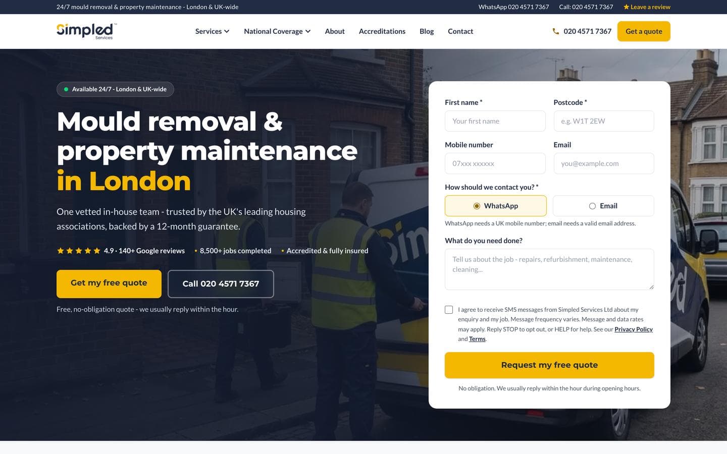 Simpled Services website